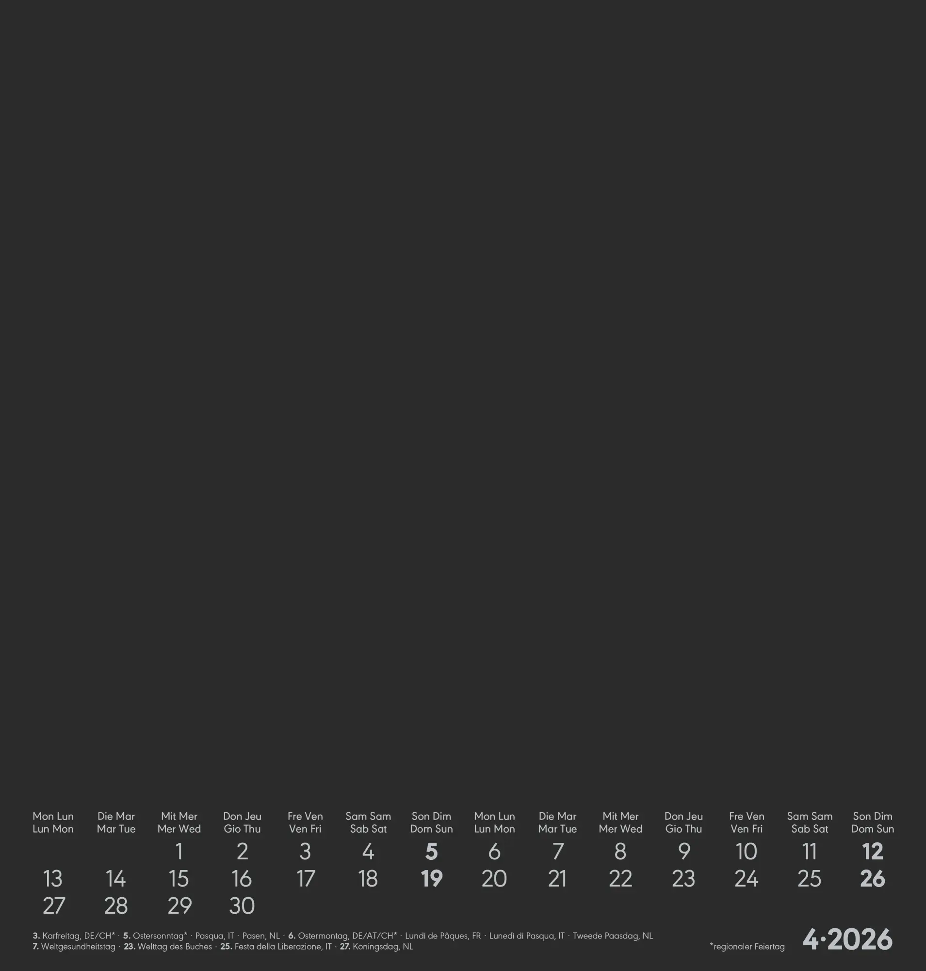 Bild: 4069095006461 | Kreativ-Kalender schwarz 2026 - 21x22 cm - Foto, Malen, Basteln -...