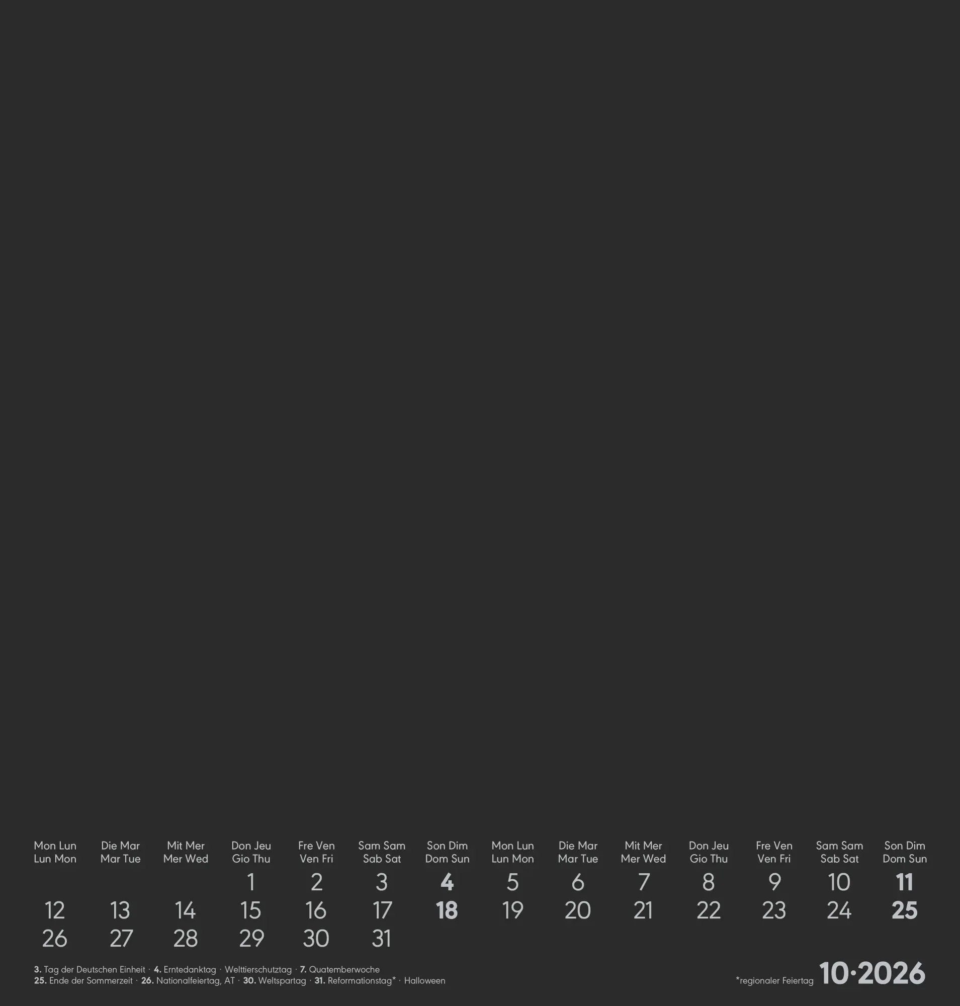 Bild: 4069095006461 | Kreativ-Kalender schwarz 2026 - 21x22 cm - Foto, Malen, Basteln -...