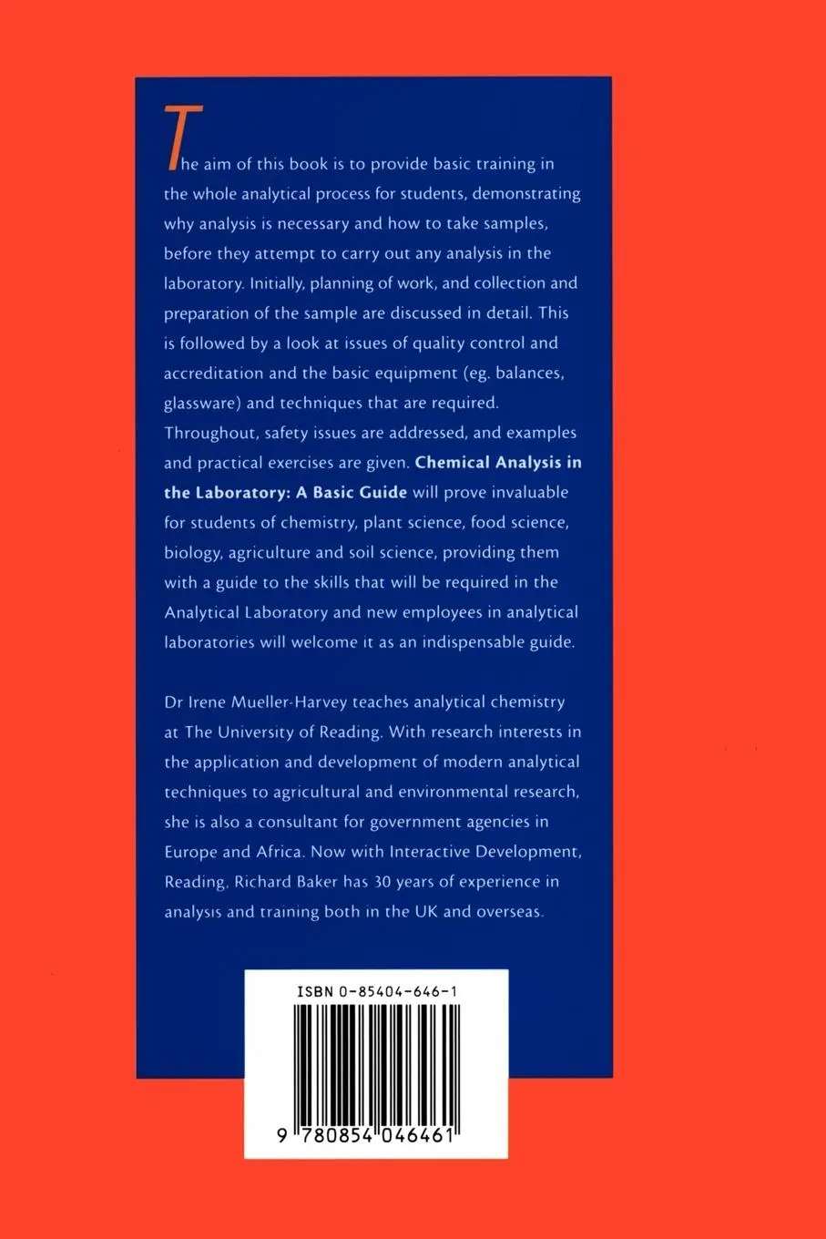 Rückseite: 9780854046461 | Chemical Analysis in the Laboratory | A Basic Guide | Taschenbuch