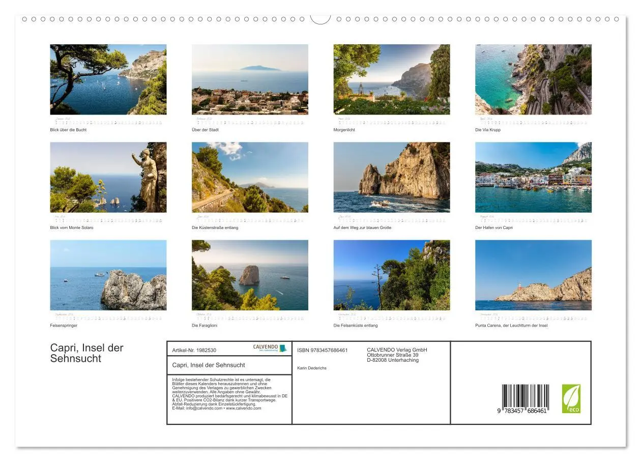 Bild: 9783457686461 | Capri, Insel der Sehnsucht (hochwertiger Premium Wandkalender 2026...