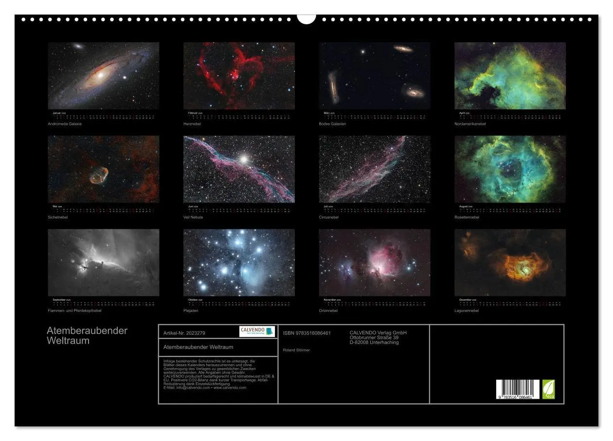 Bild: 9783516086461 | Atemberaubender Weltraum (Wandkalender 2026 DIN A2 quer), CALVENDO...