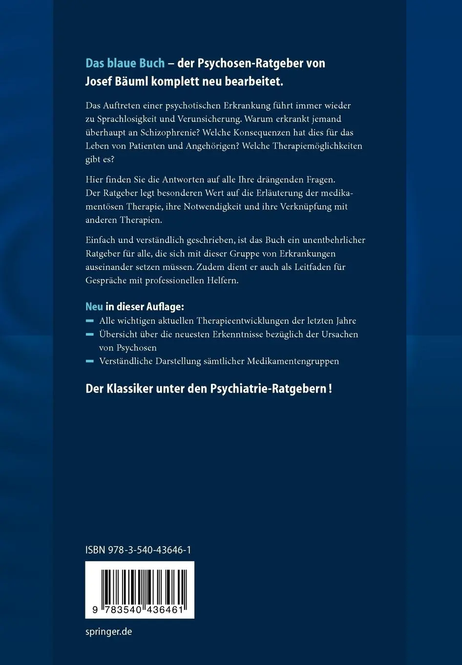 Rückseite: 9783540436461 | Psychosen aus dem schizophrenen Formenkreis | Josef Bäuml | Buch