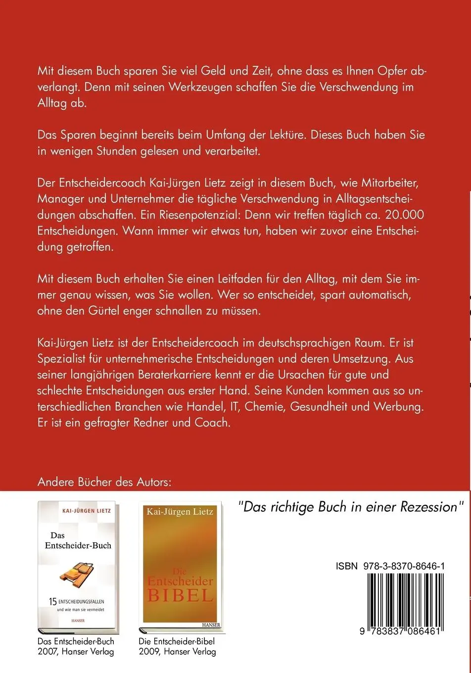 Rückseite: 9783837086461 | Sparen ohne Opfer | Mit Alltagsentscheidungen gewinnen | Lietz | Buch