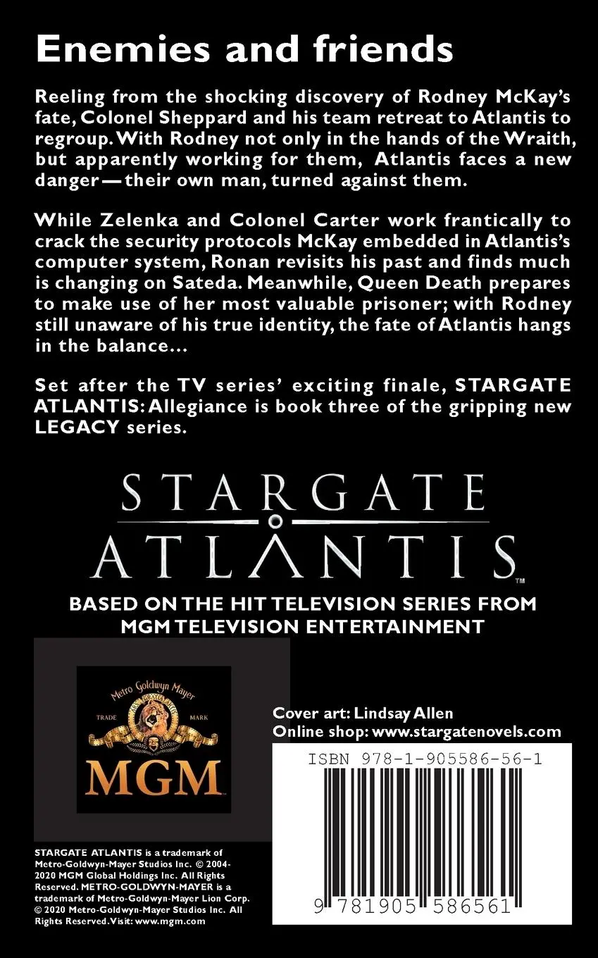 Rückseite: 9781905586561 | STARGATE ATLANTIS Allegiance (Legacy book 3) | Melissa Scott (u. a.)