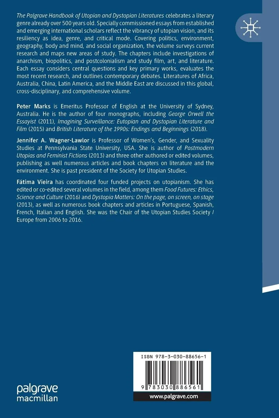 Rückseite: 9783030886561 | The Palgrave Handbook of Utopian and Dystopian Literatures | Buch