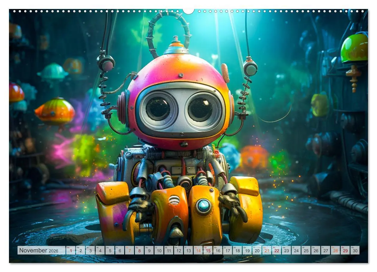 Bild: 9783457506561 | Die Welt der kleinen Robots (Wandkalender 2026 DIN A2 quer),...