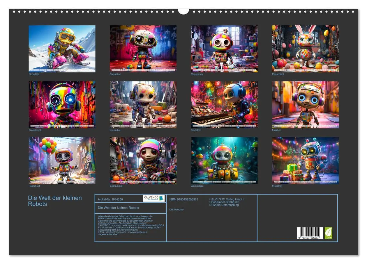 Bild: 9783457506561 | Die Welt der kleinen Robots (Wandkalender 2026 DIN A2 quer),...