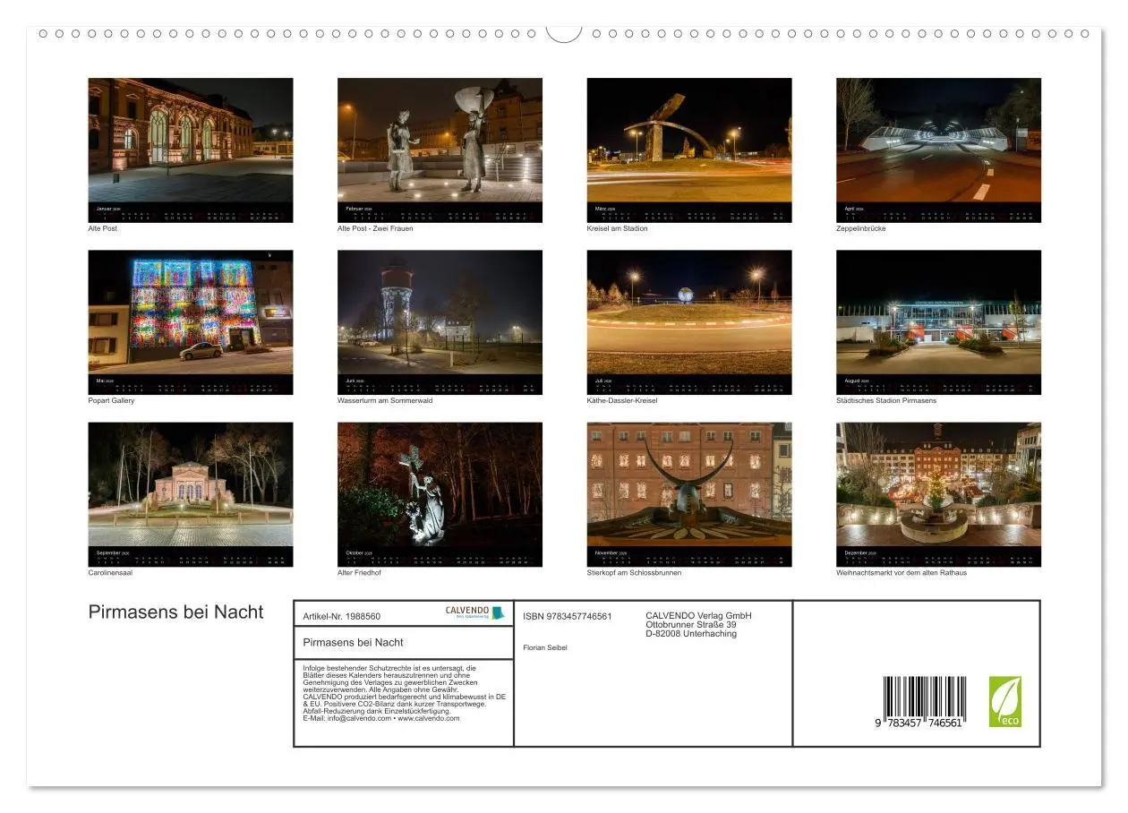 Bild: 9783457746561 | Pirmasens bei Nacht (hochwertiger Premium Wandkalender 2026 DIN A2...