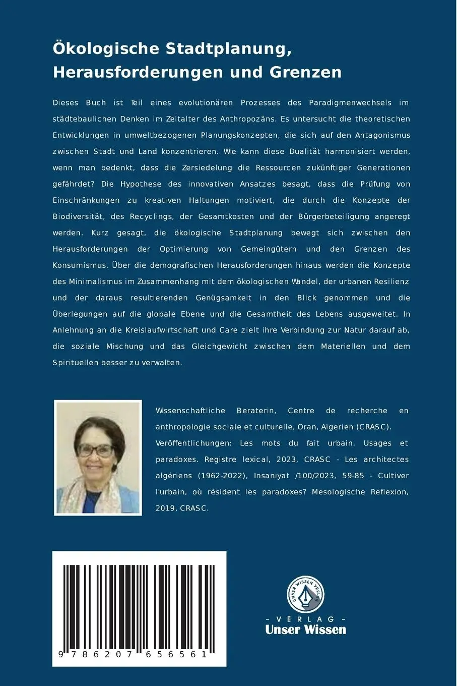 Rückseite: 9786207656561 | Ökologische Stadtplanung, Herausforderungen und Grenzen | Bekkouche