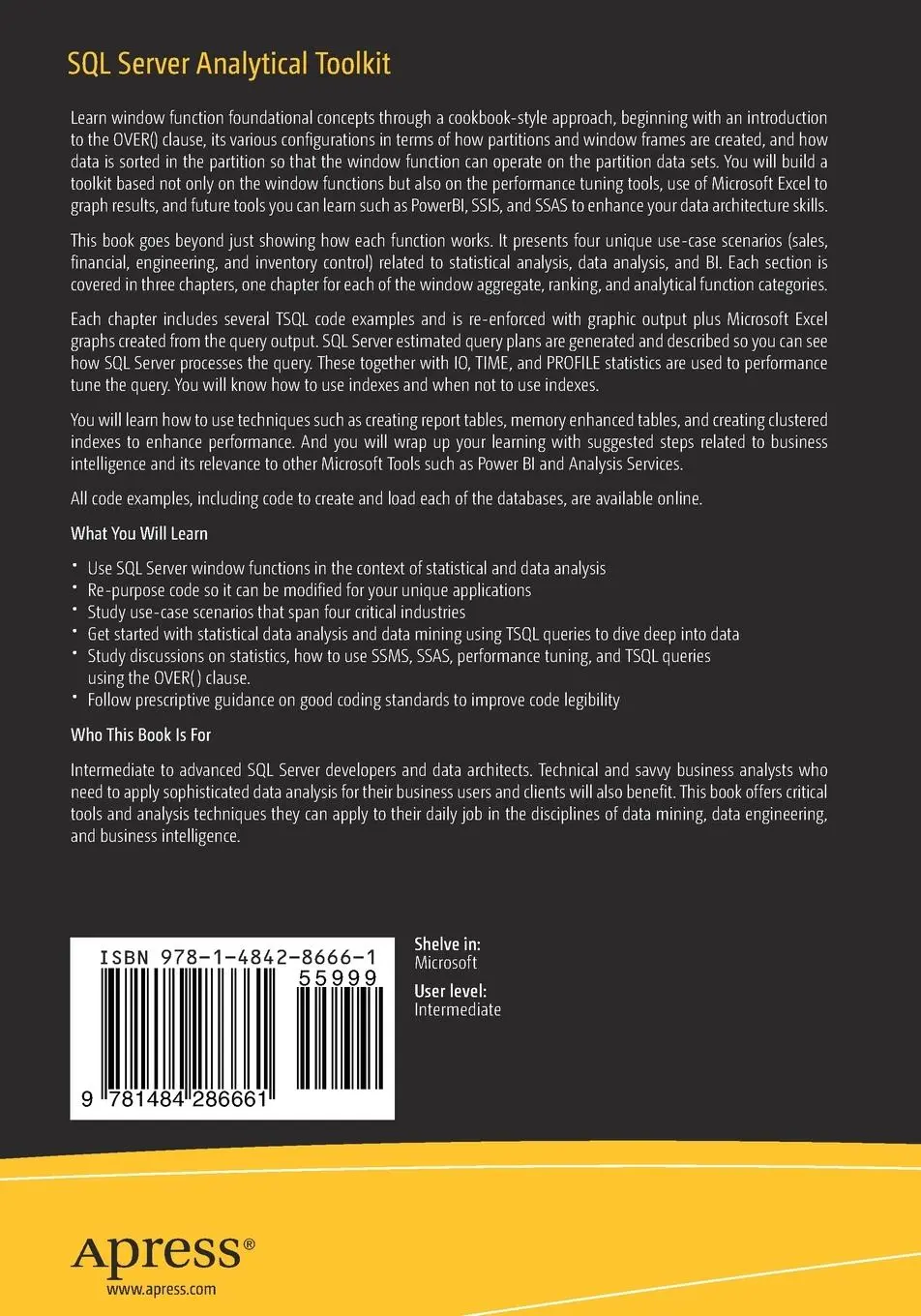 Rückseite: 9781484286661 | SQL Server Analytical Toolkit | Angelo Bobak | Taschenbuch | xxiii