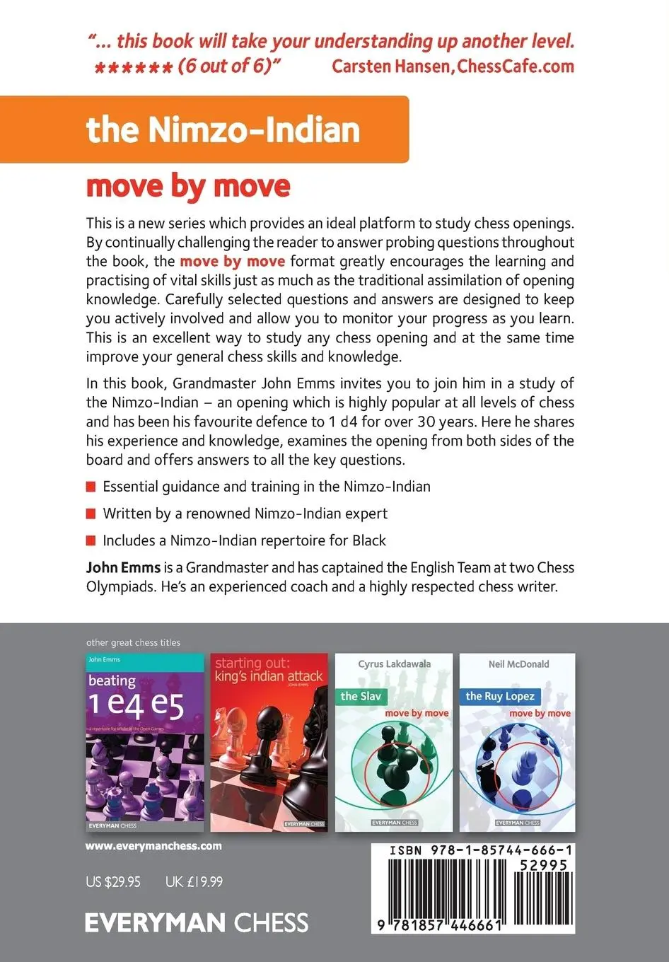 Rückseite: 9781857446661 | The Nimzo Indian Move by Move | Joihn Emms | Taschenbuch | Englisch