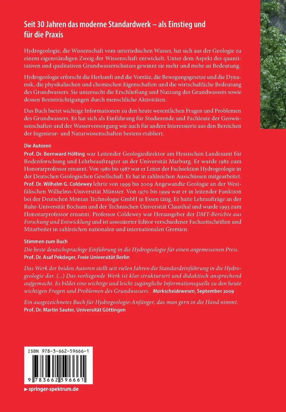 Rückseite: 9783662596661 | Hydrogeologie | Bernward Hölting (u. a.) | Taschenbuch | xxxvii | 2019
