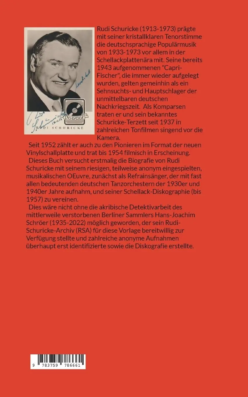 Rückseite: 9783759786661 | Darf ich Sie ein Stück begleiten? | Die Rudi Schuricke Bio-Diskografie