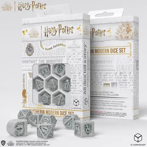 Cover: 5907699496761 | Harry Potter. Slytherin Modern Dice Set - White | Q-Workshop