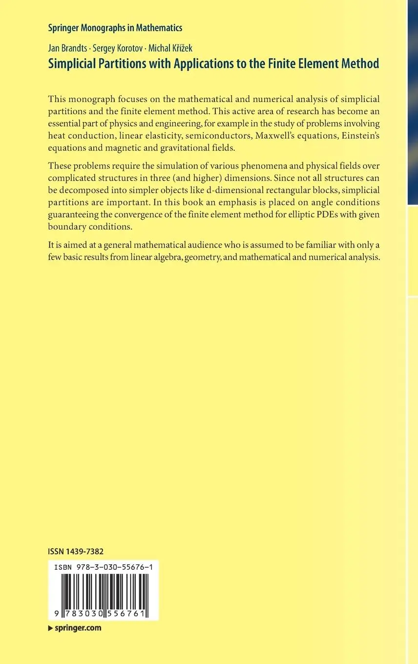 Rückseite: 9783030556761 | Simplicial Partitions with Applications to the Finite Element Method