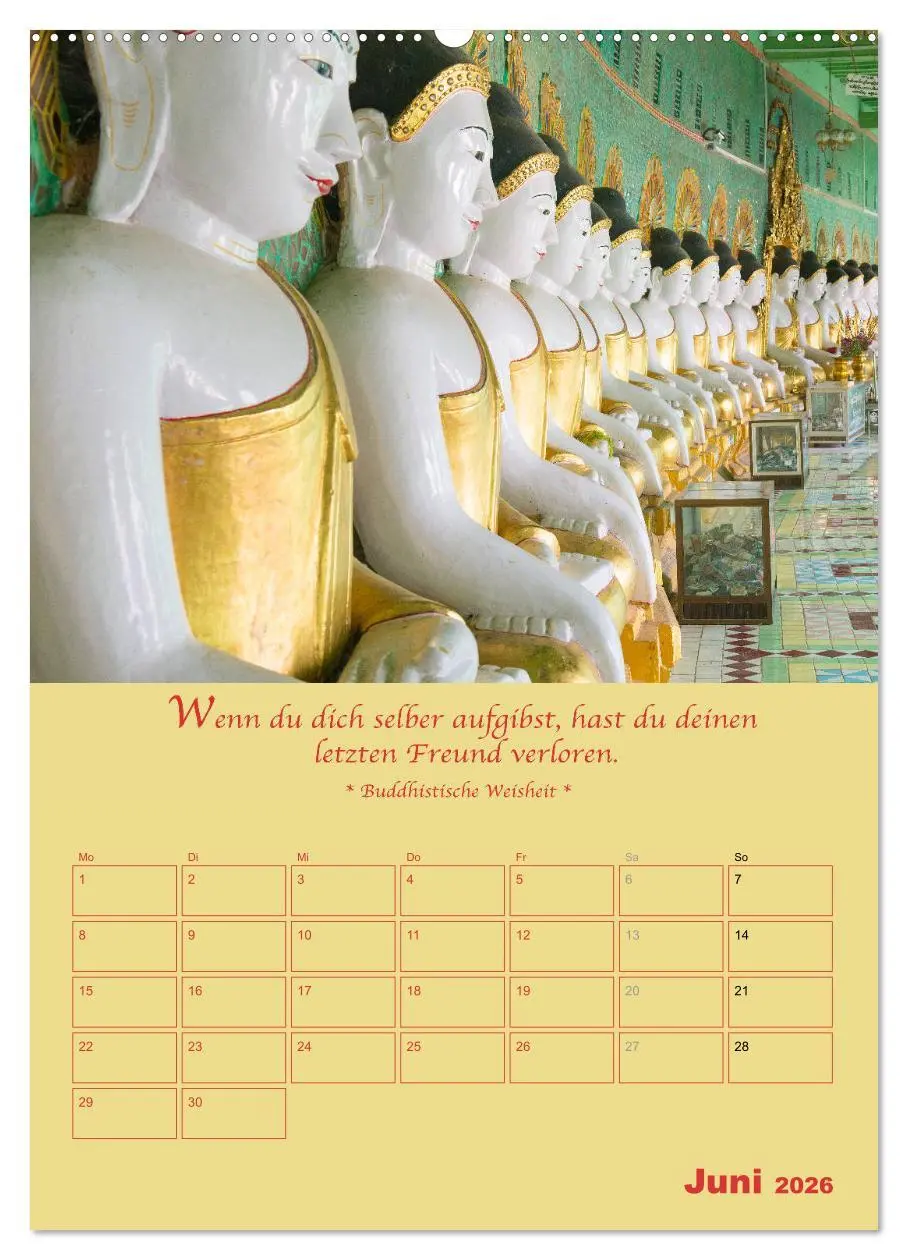 Bild: 9783516366761 | BUDDHA IN GOLD - Mit buddhistischen Sprüchen (Wandkalender 2026 DIN...