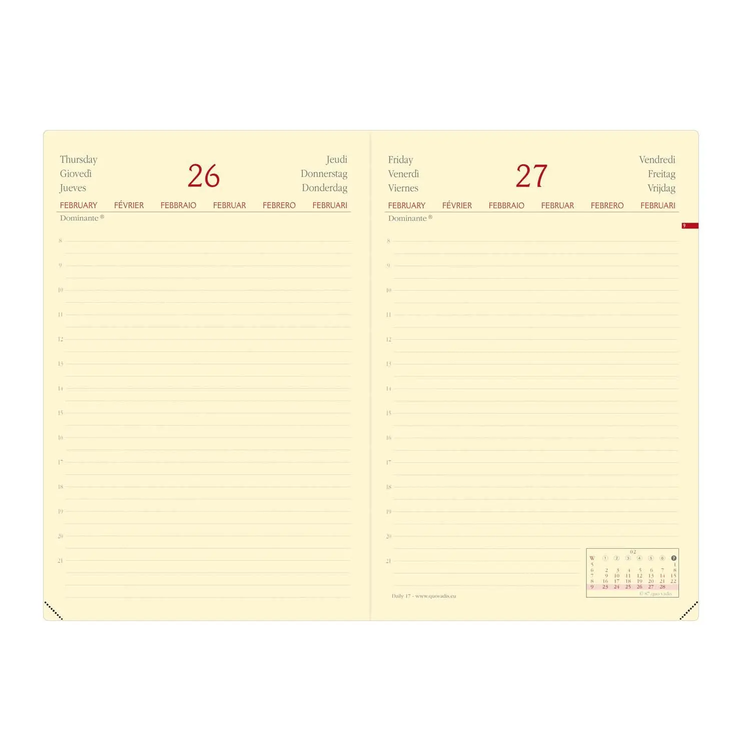 Bild: 3371010486861 | Daily 17 Silk schwarz 2026 | Kalender im Schreibtischformat | Vadis
