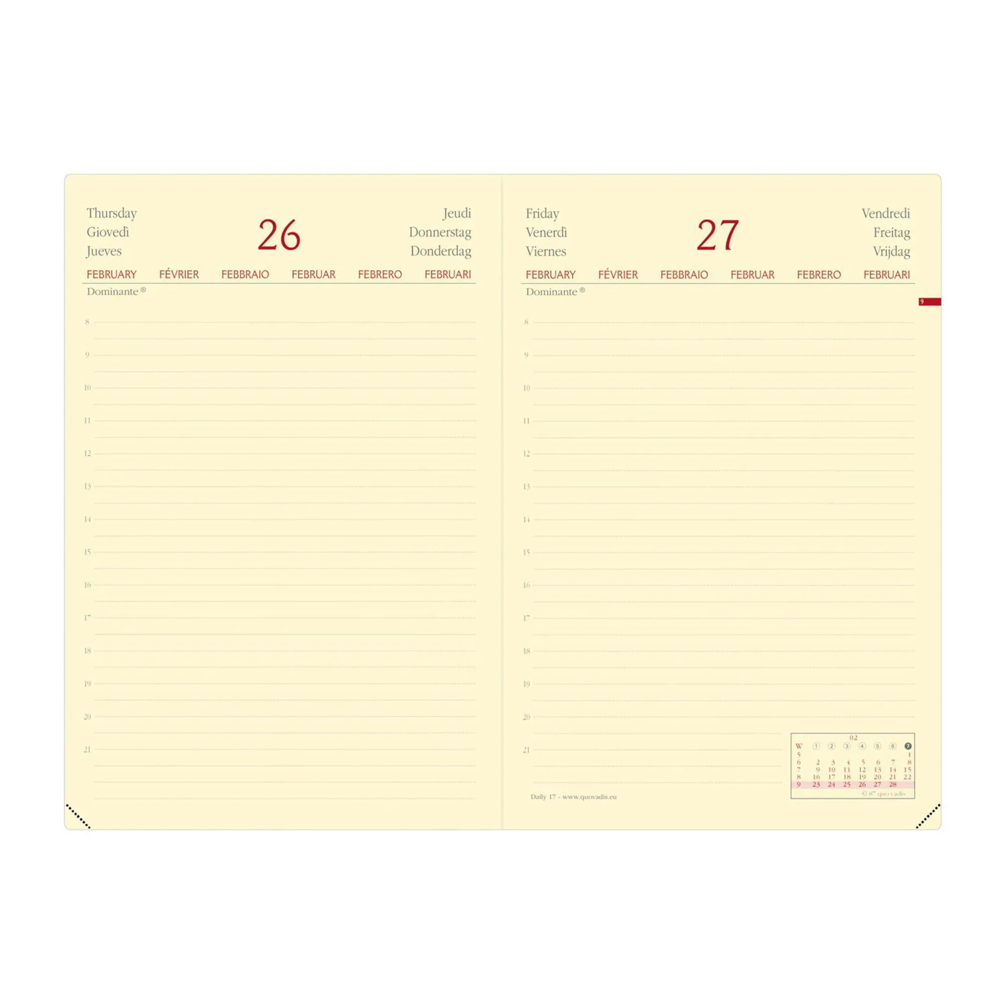 Bild: 3371010486861 | Daily 17 Silk schwarz 2026 | Kalender im Schreibtischformat | Vadis