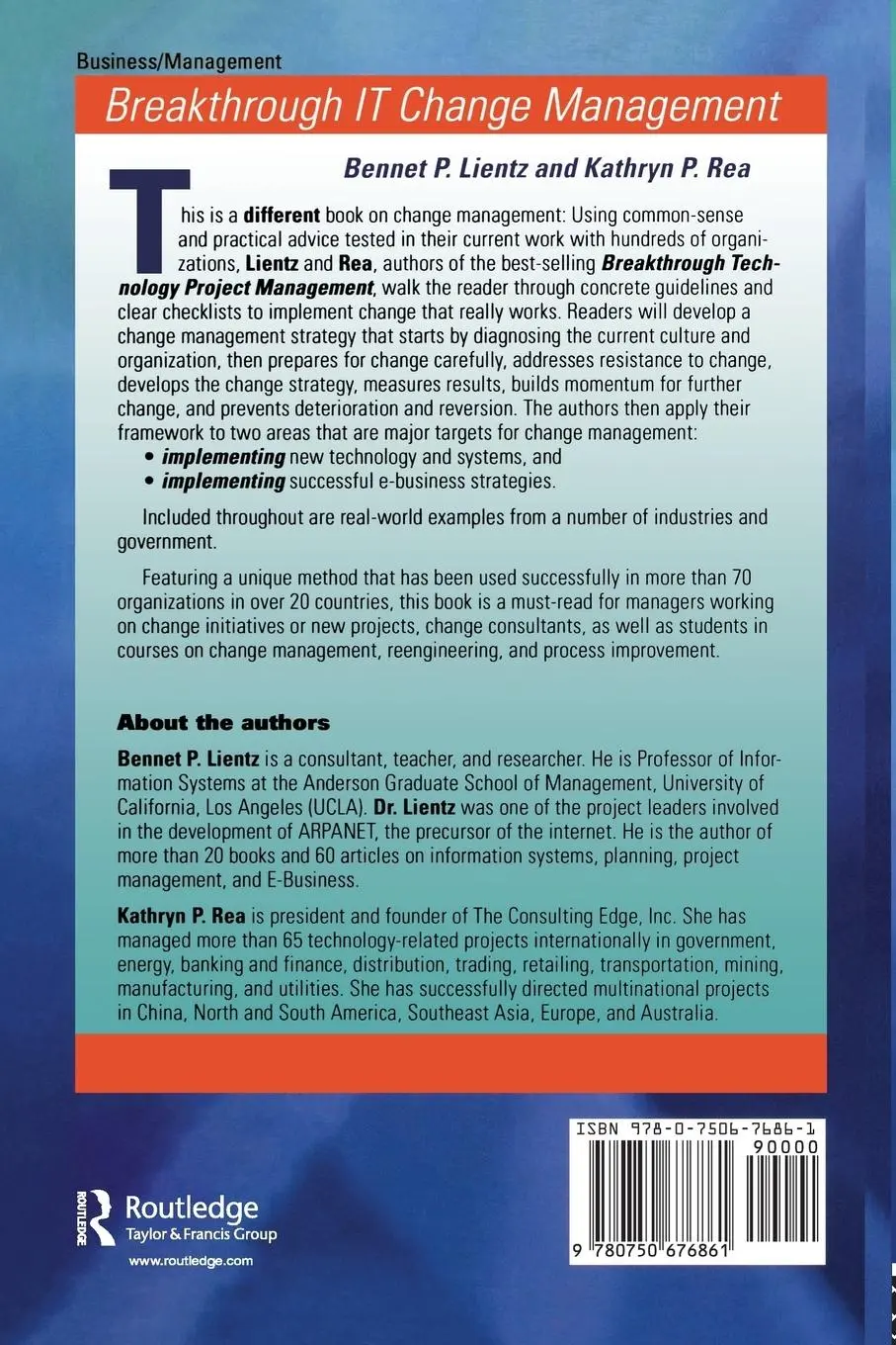Rückseite: 9780750676861 | Breakthrough IT Change Management | Bennet Lientz | Taschenbuch | 2003