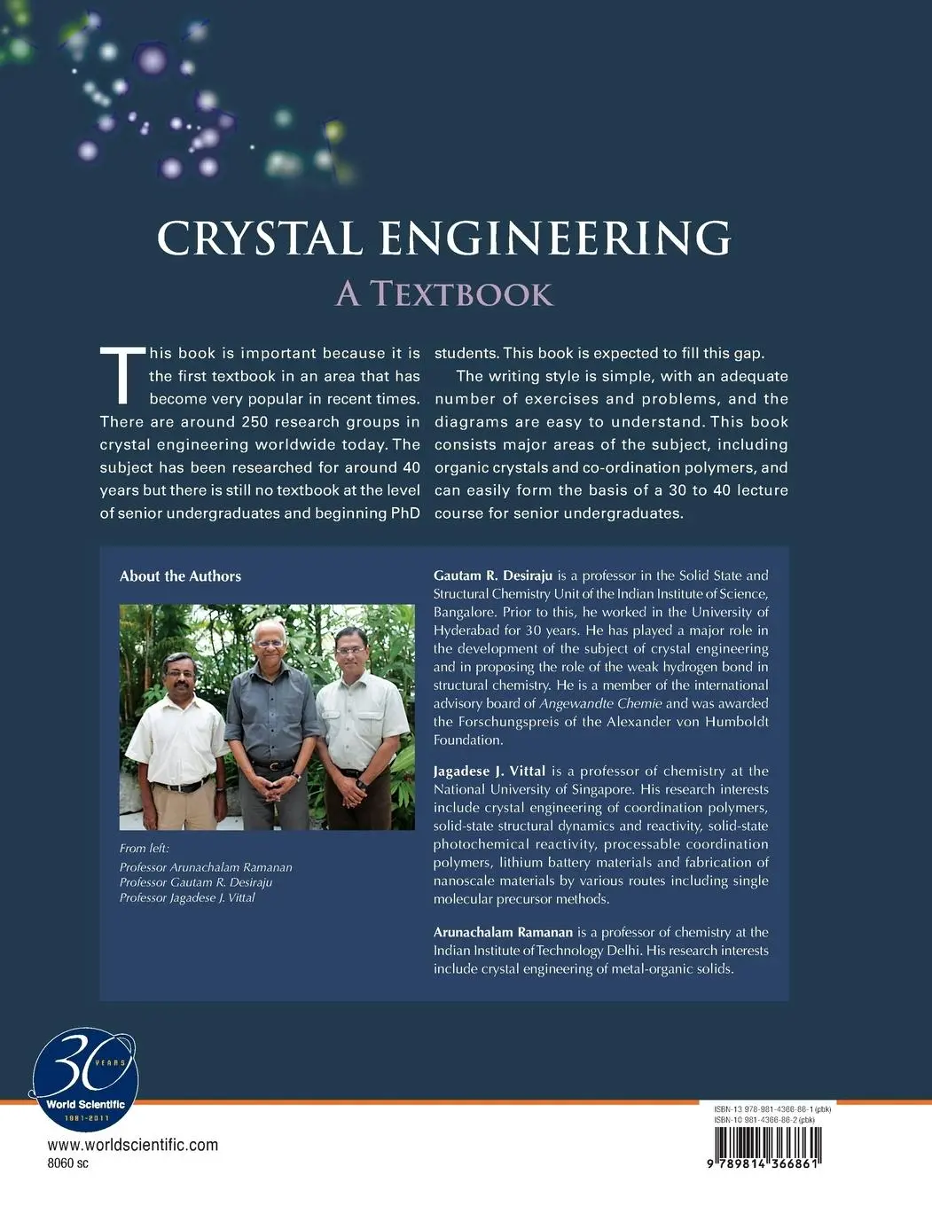 Rückseite: 9789814366861 | CRYSTAL ENGINEERING | A TEXTBOOK | Gautam R Desiraju Et Al | Buch