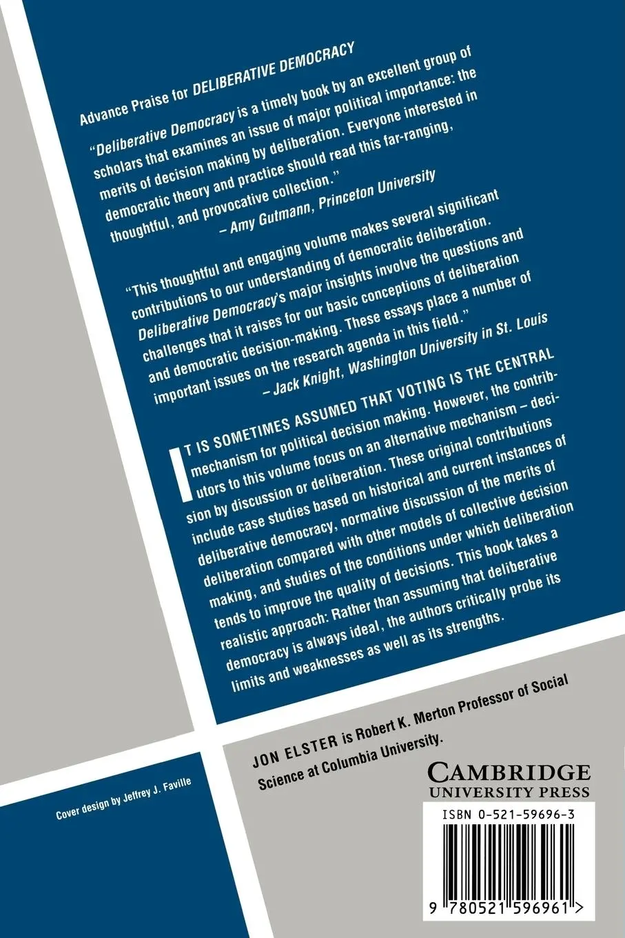 Rückseite: 9780521596961 | Deliberative Democracy | Jon Elster (u. a.) | Taschenbuch | Englisch