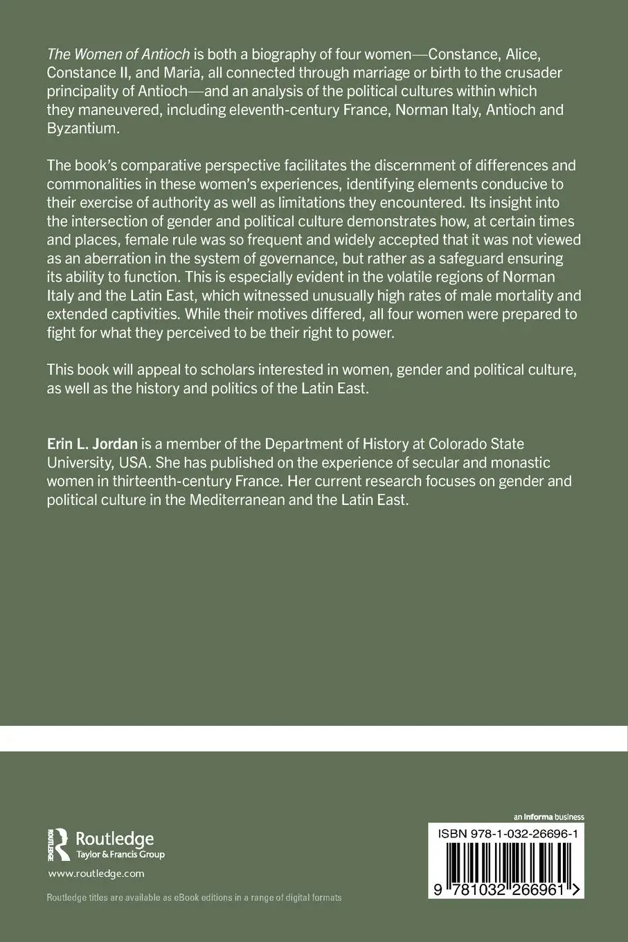 Rückseite: 9781032266961 | The Women of Antioch | Gender and Political Culture, 1095-1204 | Buch