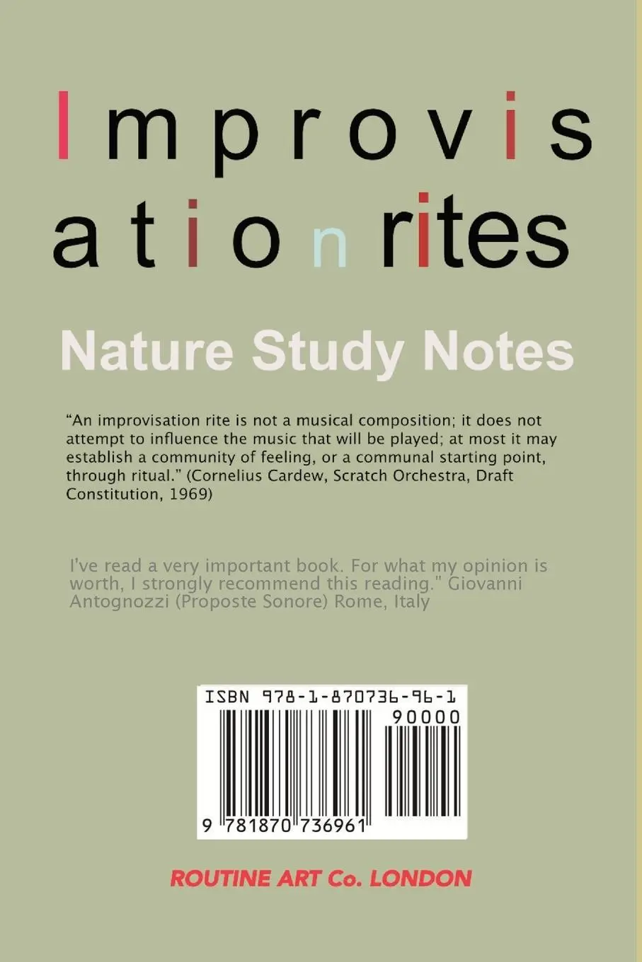 Rückseite: 9781870736961 | Improvisation Rites | Stefan Szczelkun | Taschenbuch | Englisch | 2018