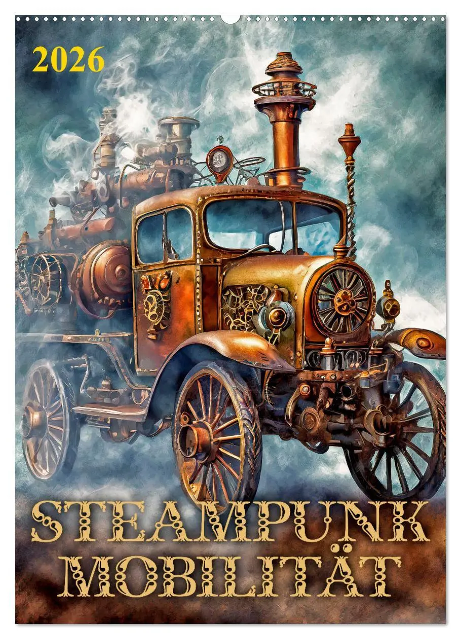 Cover: 9783516276961 | Steampunk Mobilität (Wandkalender 2026 DIN A2 hoch), CALVENDO...