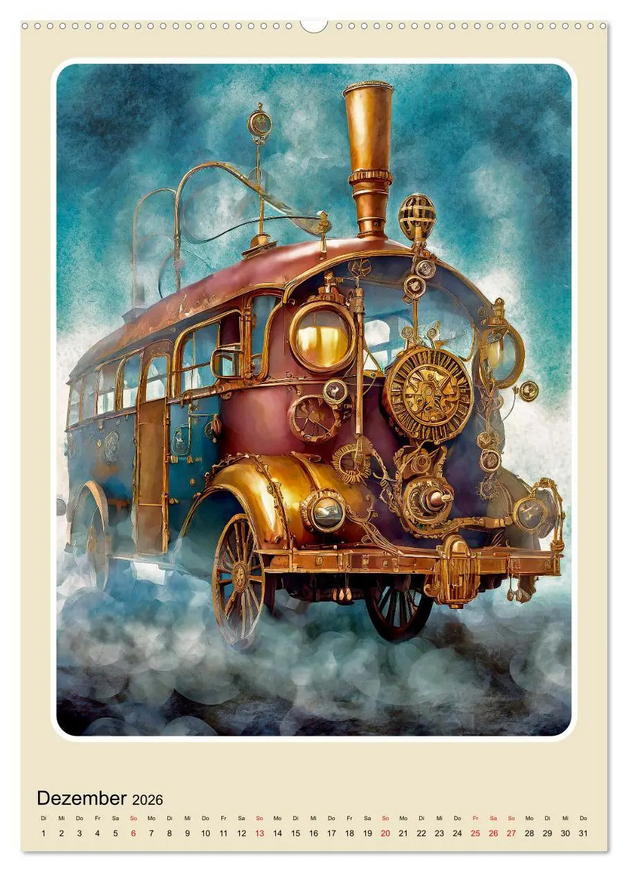 Bild: 9783516276961 | Steampunk Mobilität (Wandkalender 2026 DIN A2 hoch), CALVENDO...
