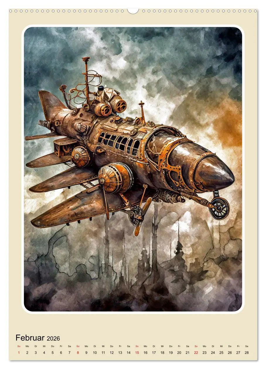 Bild: 9783516276961 | Steampunk Mobilität (Wandkalender 2026 DIN A2 hoch), CALVENDO...