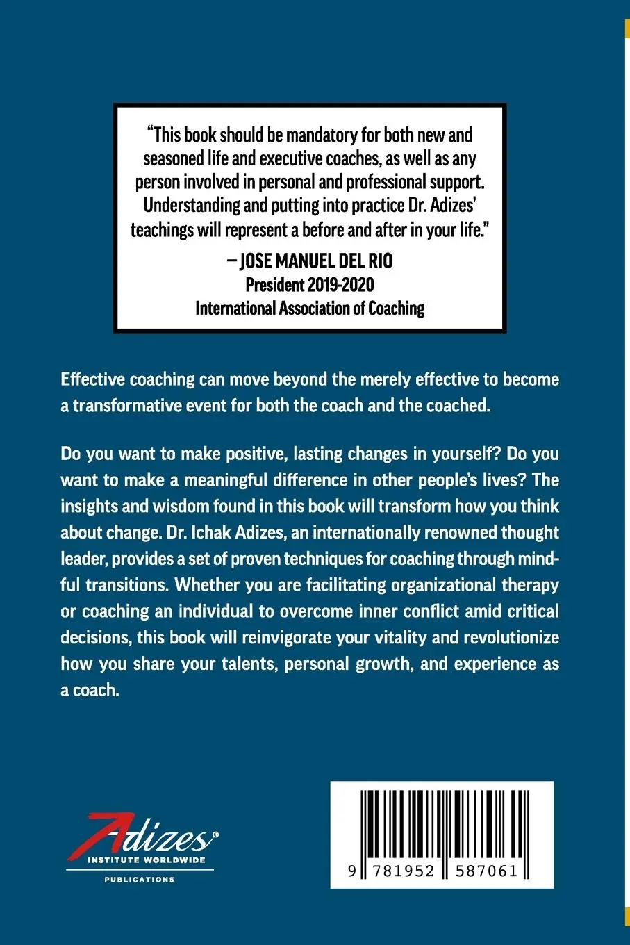 Rückseite: 9781952587061 | Systemic Coaching | Ichak K. Adizes | Taschenbuch | Englisch | 2023