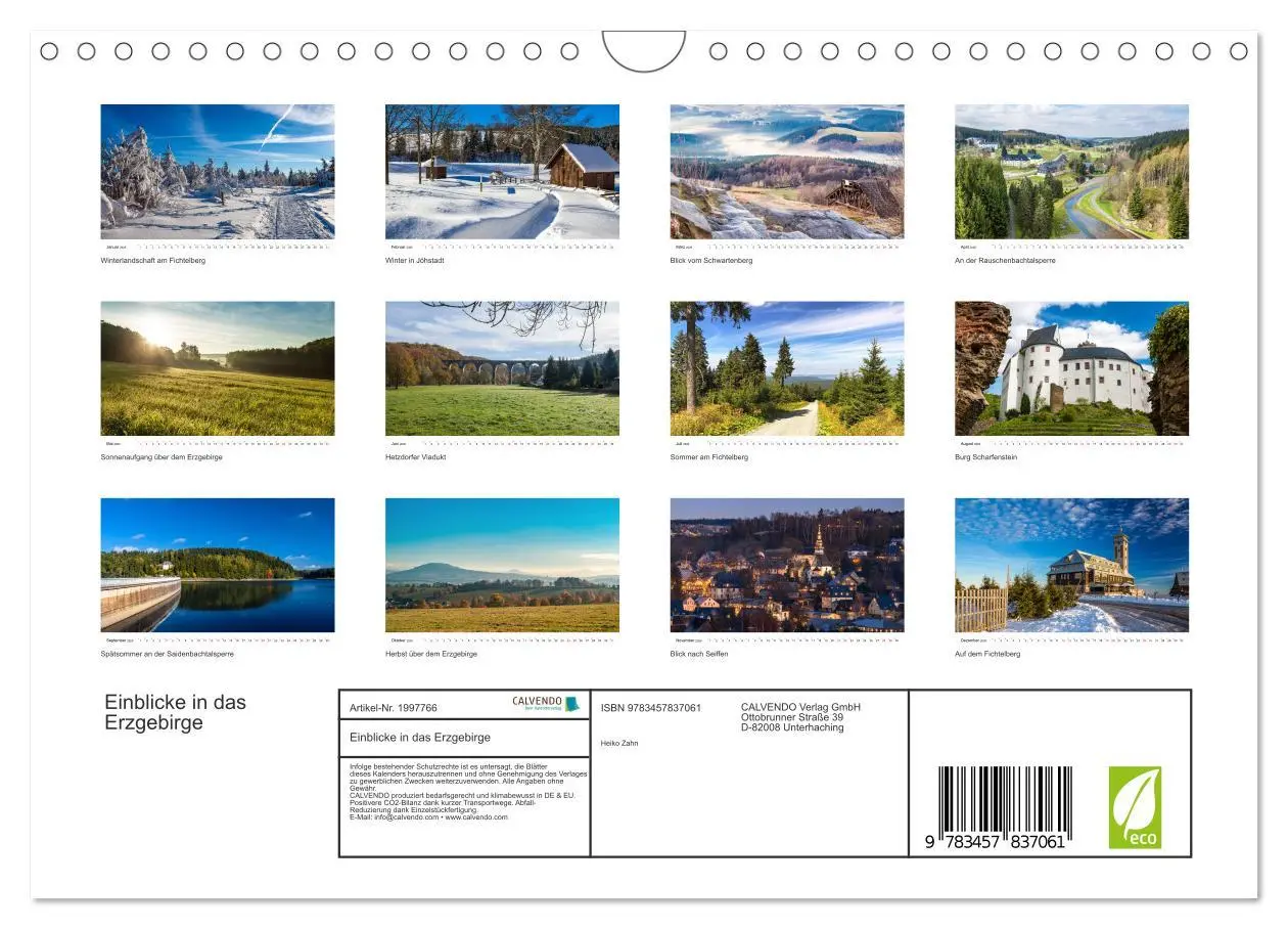 Bild: 9783457837061 | Einblicke in das Erzgebirge (Wandkalender 2026 DIN A4 quer),...