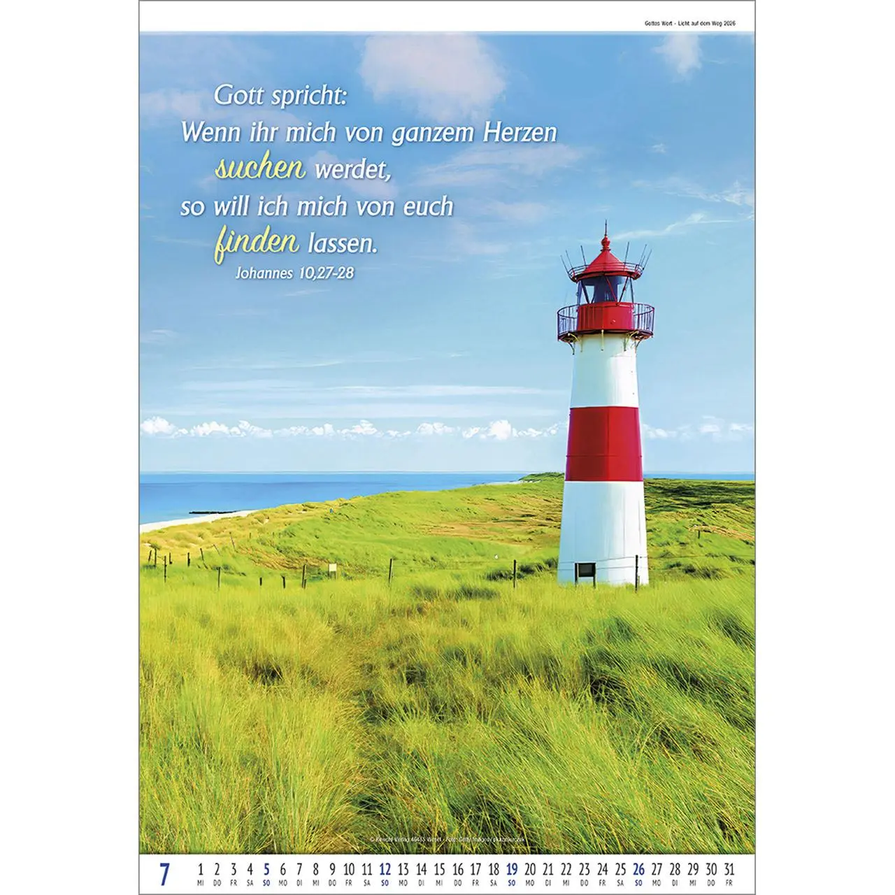 Bild: 9783754837061 | Gottes Wort - Licht auf dem Weg 2026 | Wandkalender | Kalender | 14 S.