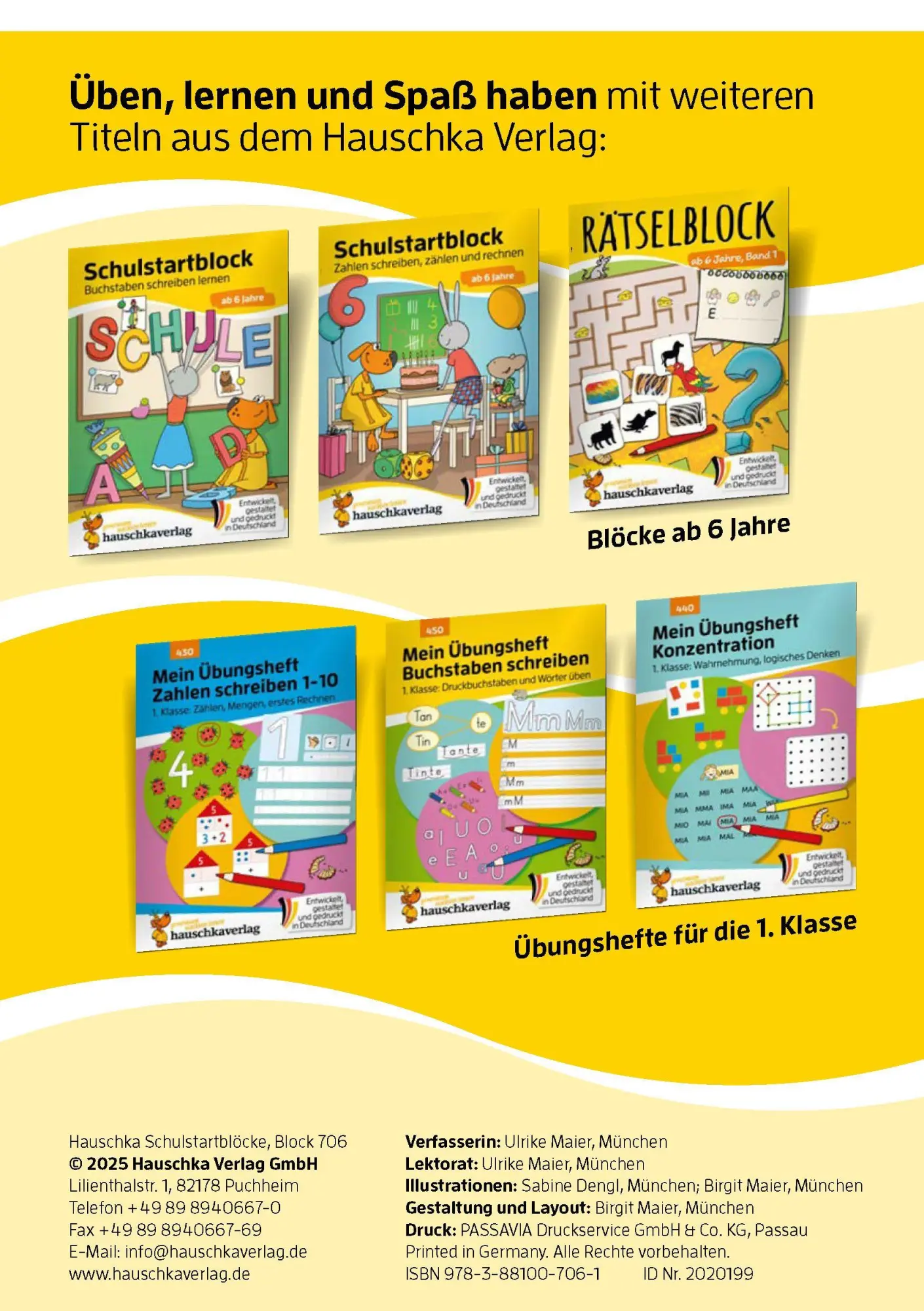 Bild: 9783881007061 | Schulstart-Block ab 6 Jahre - Kunterbunte Übungen zum Schulanfang