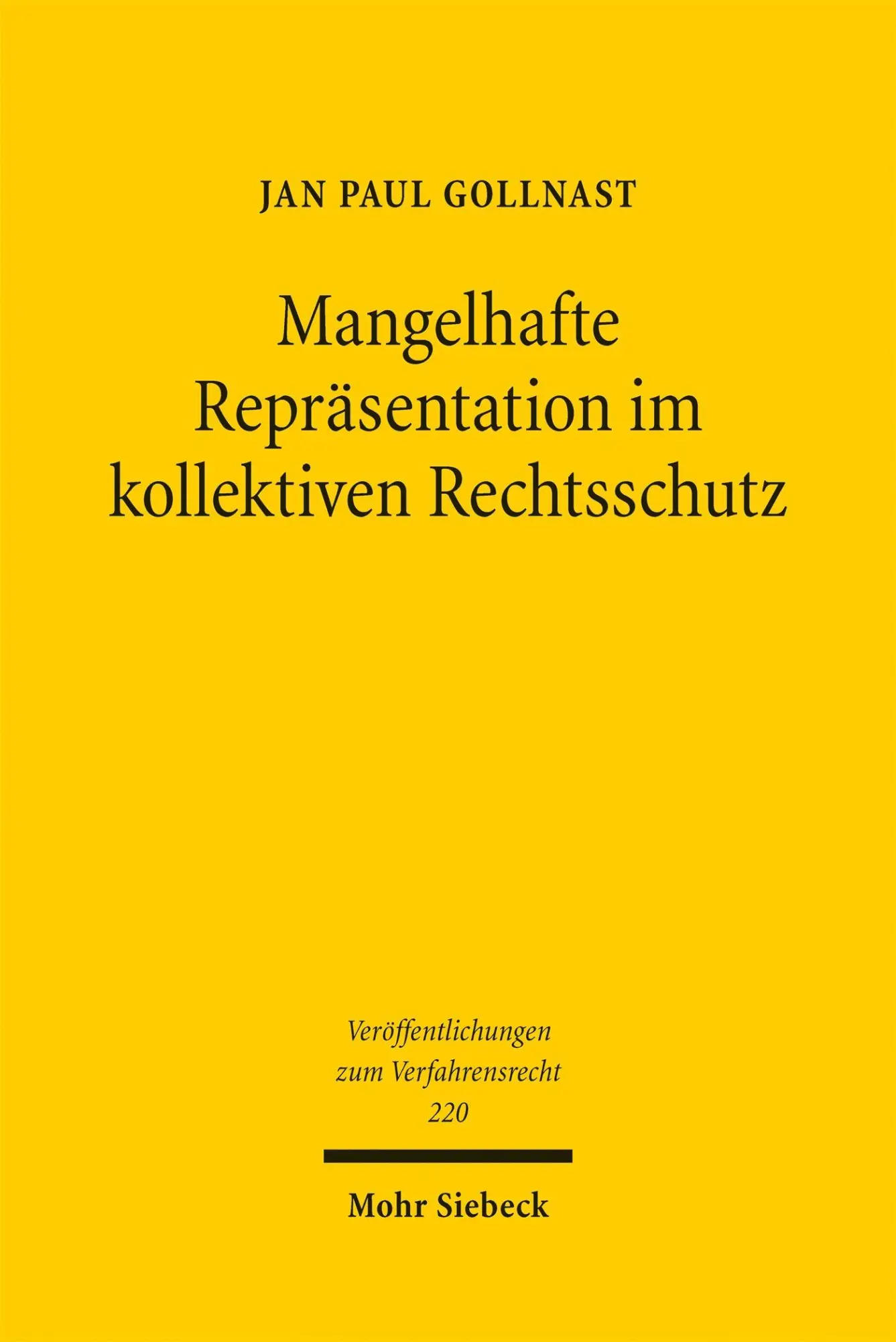 Cover: 9783161647161 | Mangelhafte Repräsentation im kollektiven Rechtsschutz | Gollnast