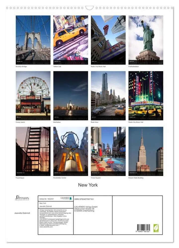 Bild: 9783457067161 | New York (Wandkalender 2025 DIN A2 hoch), CALVENDO Monatskalender