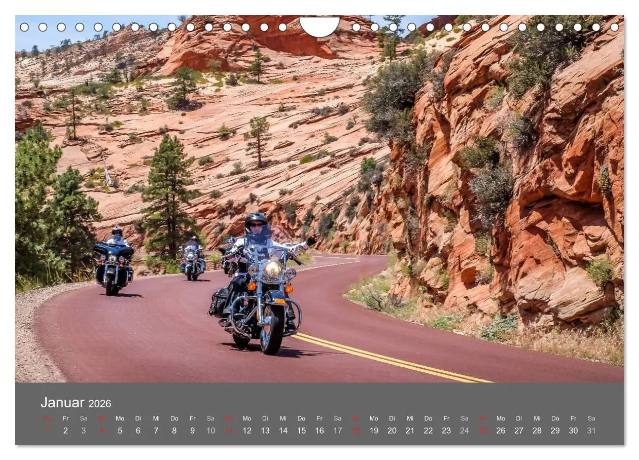 Bild: 9783457997161 | Biker Paradies - Die Canyons der USA (Wandkalender 2026 DIN A4...