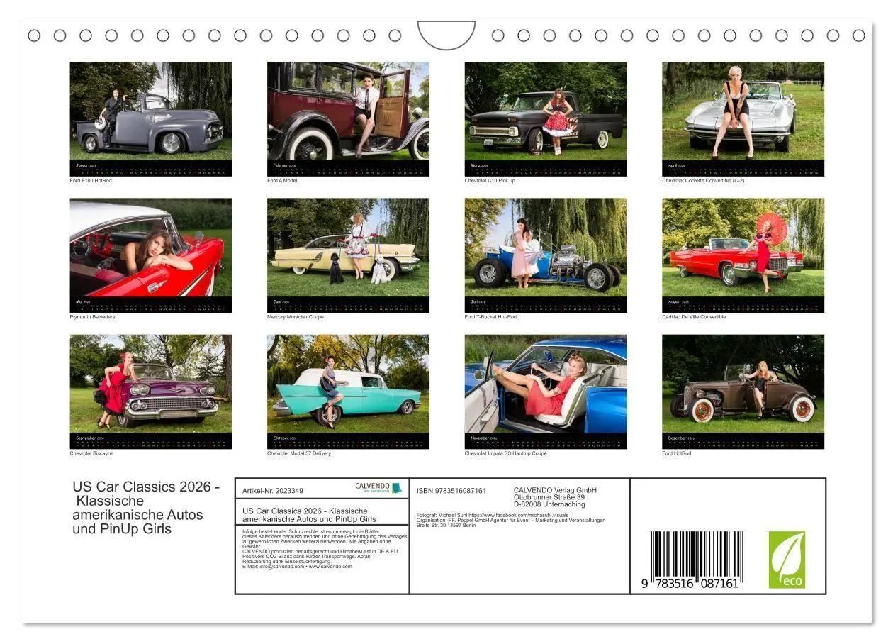 Bild: 9783516087161 | US Car Classics 2026 - Klassische amerikanische Autos und PinUp...