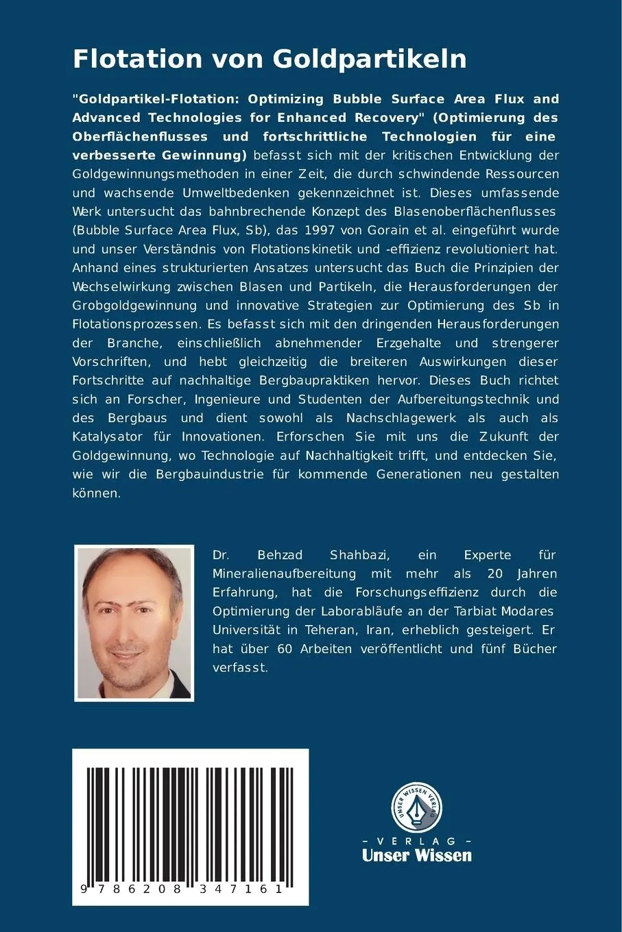 Rückseite: 9786208347161 | Flotation von Goldpartikeln | Behzad Shahbazi | Taschenbuch | 96 S.