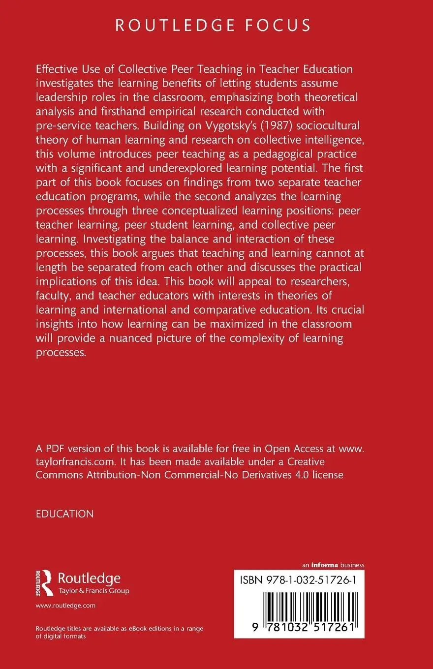 Rückseite: 9781032517261 | Effective Use of Collective Peer Teaching in Teacher Education | Buch