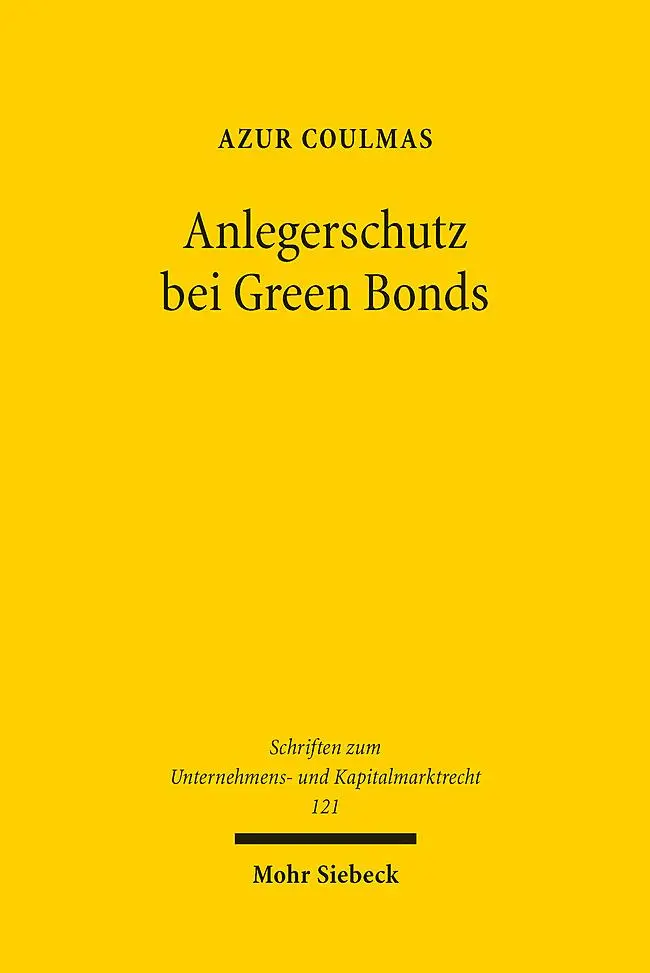 Cover: 9783161637261 | Anlegerschutz bei Green Bonds | Azur Coulmas | Taschenbuch | XVIII