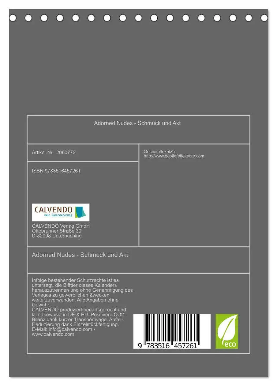 Bild: 9783516457261 | Adorned Nudes - Schmuck und Akt (Tischkalender 2026 DIN A5 hoch),...