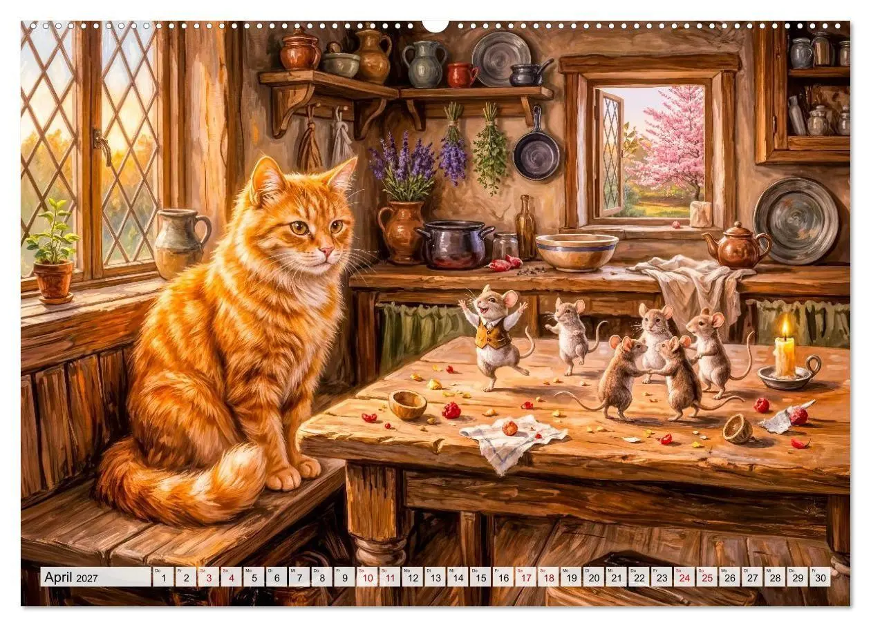 Bild: 9783594367261 | Katze und Mäuse - Humorvolle Tiergeschichten (Wandkalender 2027 DIN...