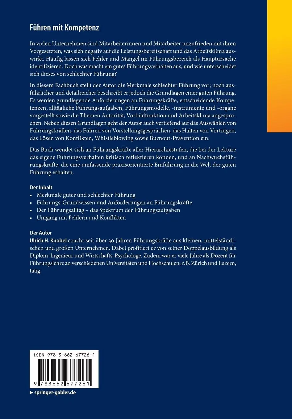 Rückseite: 9783662677261 | Führen mit Kompetenz | Vom Führungsversagen zum Führungserfolg | Buch