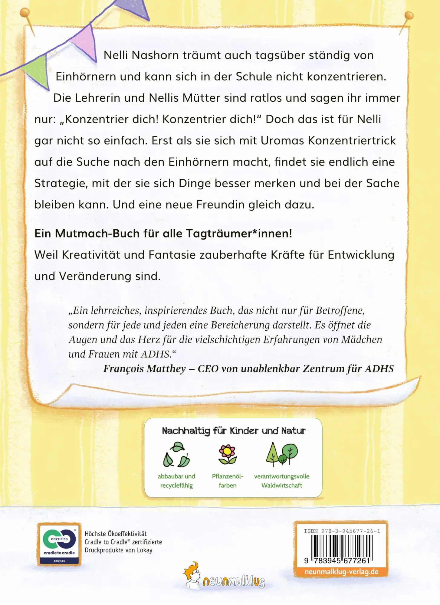 Rückseite: 9783945677261 | Nelli Nashorn. Nur Einhörner im Kopf | Sabi Kasper | Buch | 72 S.