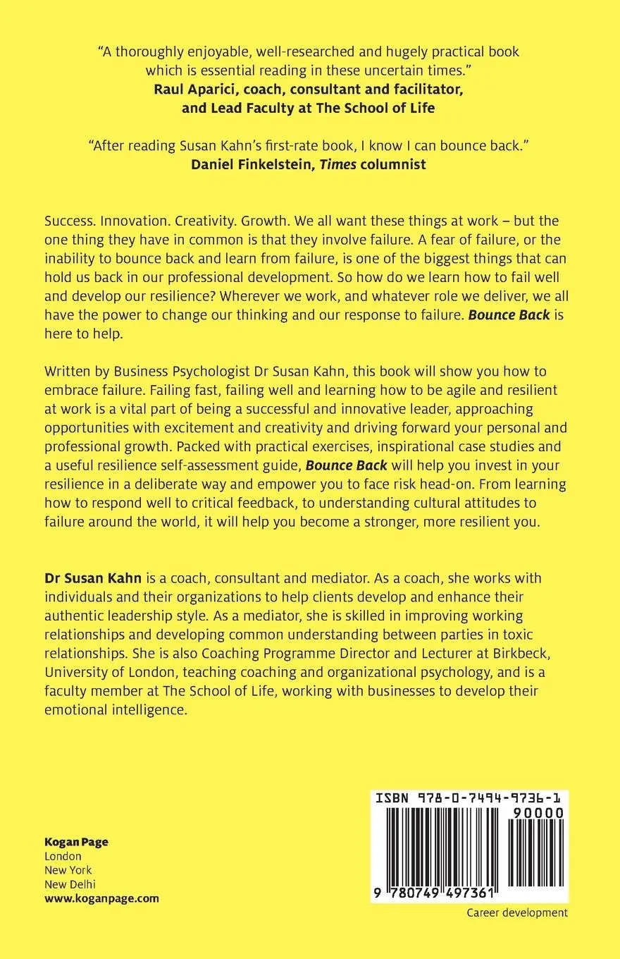 Rückseite: 9780749497361 | Bounce Back | How to Fail Fast and Be Resilient at Work | Susan Kahn