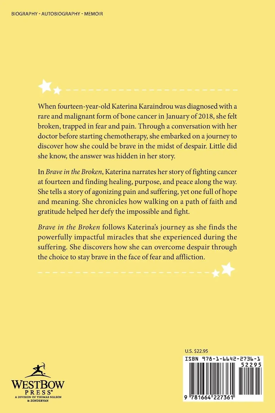 Rückseite: 9781664227361 | Brave in the Broken | Katerina Karaindrou | Taschenbuch | Englisch