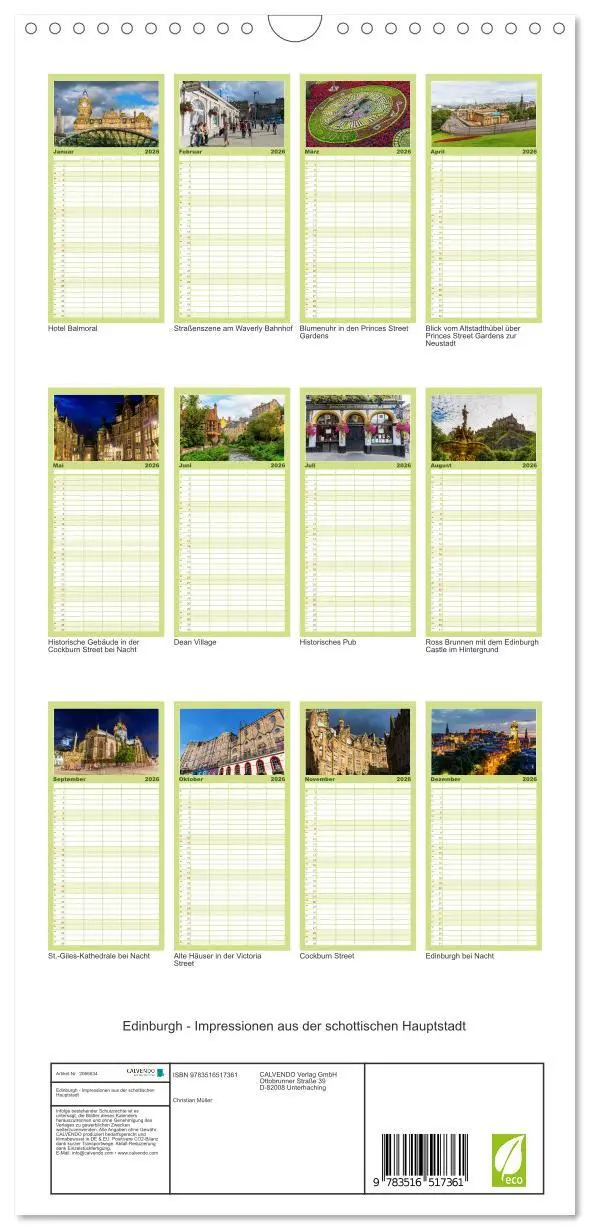 Bild: 9783516517361 | Familienplaner 2026 - Edinburgh - Impressionen aus der schottischen...