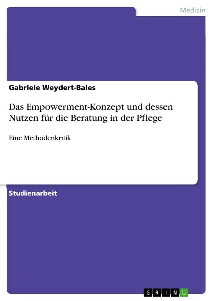 Cover: 9783640887361 | Das Empowerment-Konzept und dessen Nutzen für die Beratung in der...