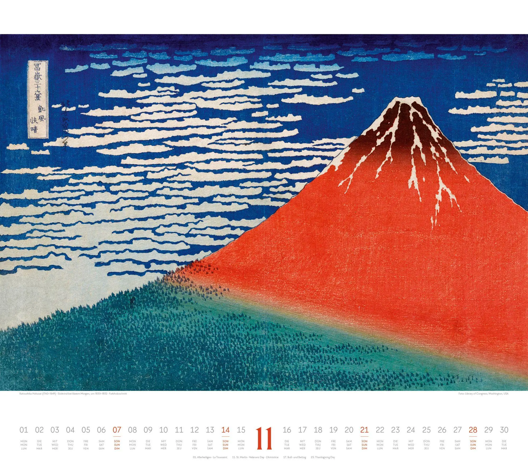 Bild: 9783838437361 | Hokusai Kalender 2027 Hiroshige, Kuniyoshi, Kunisada | Hokusai (u. a.)